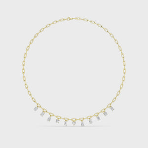 18K Yellow Gold Lab Grown Diamond Paper Clip Necklace N08258-4.63CT-18IN