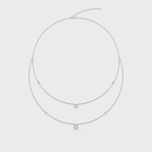 Lab Grown Diamond Layered Necklace N08239-1.38CT-18IN