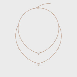 Lab Grown Diamond Layered Necklace N08243-1.5-18IN