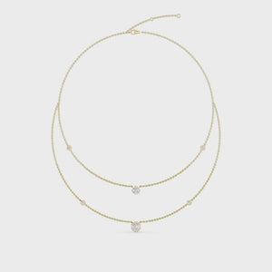 Lab Grown Diamond Layered Necklace N08239-1.38CT-18IN