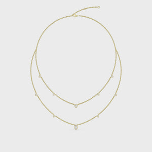 Lab Grown Diamond Layered Necklace N08243-1.5-18IN