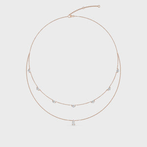 Lab Grown Diamond Layered Necklace N08231-2.15CT-18IN