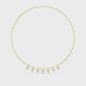 18K Yellow Gold Lab Grown Diamond Paper Clip Necklace N08248-3.75CT-18IN