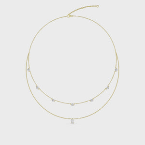 Lab Grown Diamond Layered Necklace N08231-2.15CT-18IN