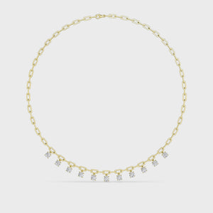 18K Yellow Gold Lab Grown Diamond Paper Clip Necklace N08256-4.38CT-18IN