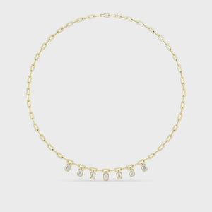 18K Yellow Gold Lab Grown Diamond Paper Clip Necklace N08247-3.75CT-18IN
