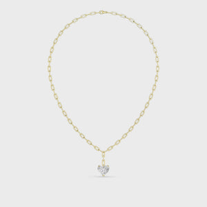 18K Yellow Gold Lab Grown Diamond Paper Clip Necklace N08257HT-7-18IN