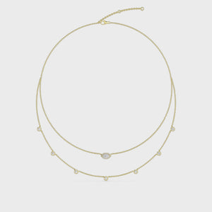 Lab Grown Diamond Layered Necklace N08234-1.15CT-18IN