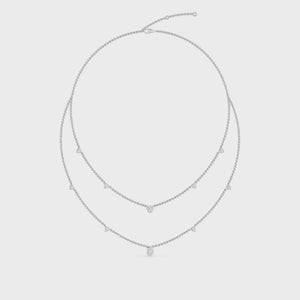 Lab Grown Diamond Layered Necklace N08243-1.5-18IN